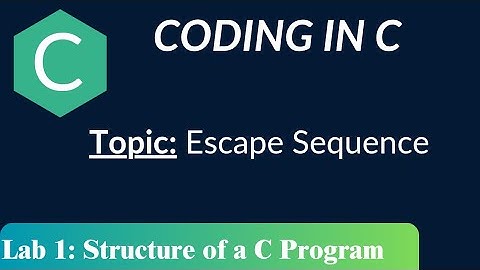 Escape Sequence in C Programming \n | Robo CAD