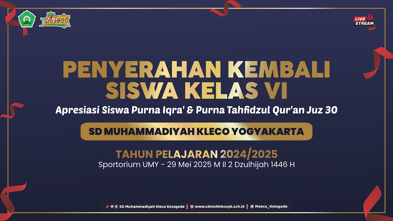 [LIVE] PENYERAHAN KEMBALI SISWA KELAS 6 TAHUN 2024/2025 | SD MUHAMMADIYAH KLECO