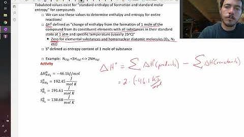 Calculating the change in entropy and enthalpy of reactions using standard values