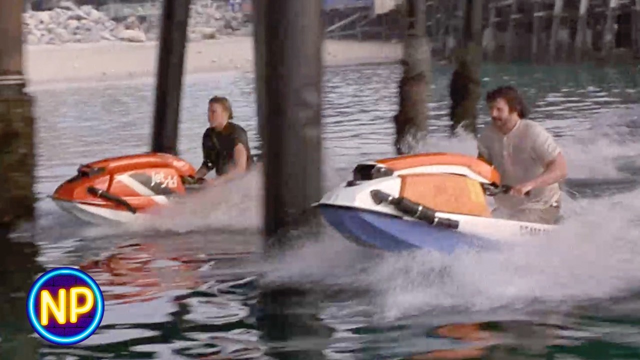 ⁣Jet Skiing Under the Pier | Hardbodies (1984)