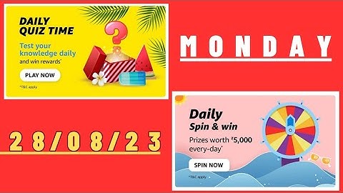 Amazon Daily QuizTime Answers 28 August 2023 | Amazon Quiz Today | Amazon Today Quiz Answers