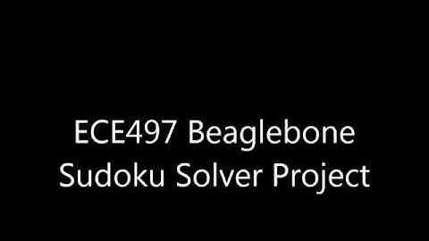 ECE497 Sudoku Puzzle Solver Project Demo