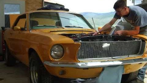 1967 mustang 289  open headers.