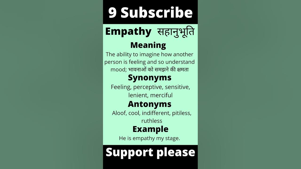Meaning Synonyms And Antonyms Of Empathy