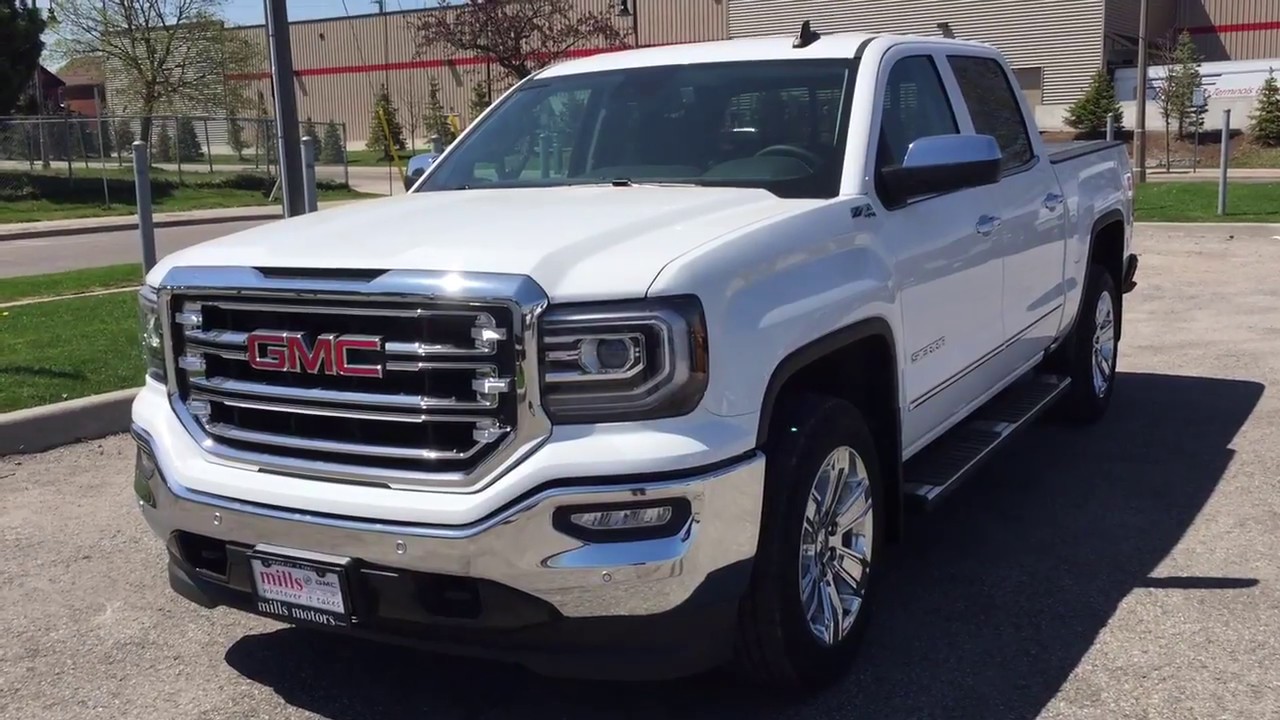 2018 GMC Sierra 1500 4WD Crew Cab SLT Cooled Seats Sunroof White Oshawa ON Stock 180955 - YouTube Mills Motors Buick GMC Ltd.