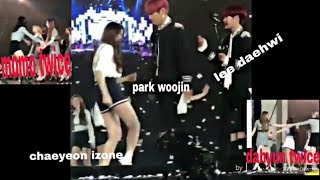 Lee chaeyeon izone interaction with Park woojin Ab6ix and Twice (Kcon japan 2019 ending)