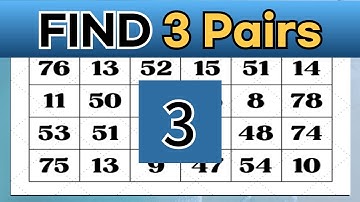 Find 3 Pairs, Only 5% can find all. This is helpful to prevent dementia, improve concentration!!