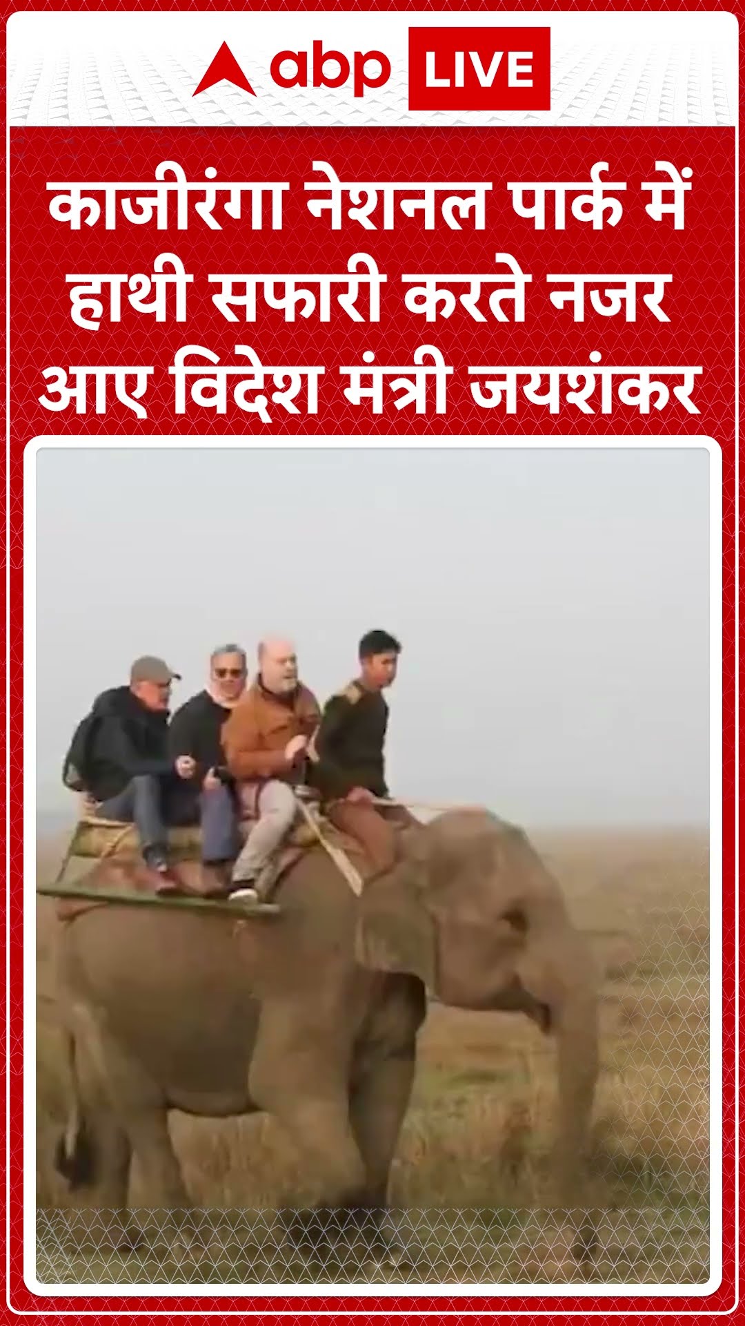 Assam News : काजीरंगा नेशनल पार्क में हाथी सवारी करते नजर आए विदेश मंत्री जयशंकर I