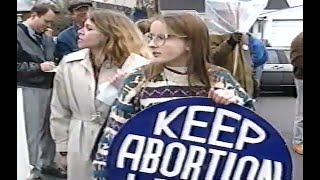 Protesters outside of Diruff high school (1992).