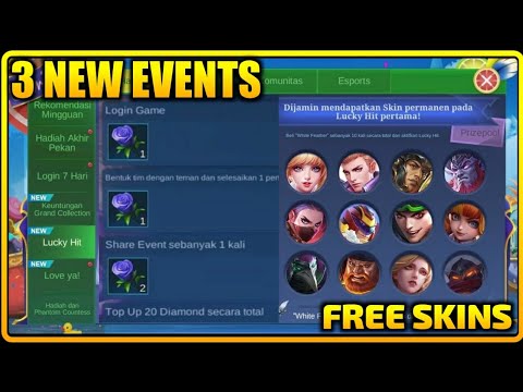 FREE SKINS! 3 UPCOMING EVENTS WITH SKINS| MOBILE LEGENDS  @jcgaming1221