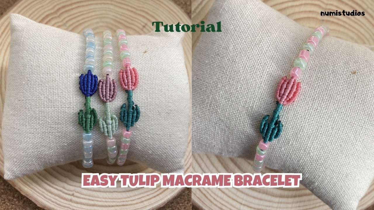 Easy Tulip Macramé Bracelet Tutorial 🌷 DIY Jewelry