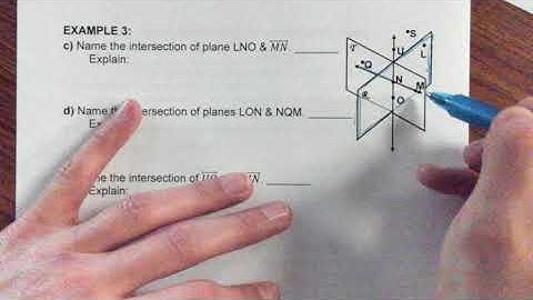Video 9/9 Notes - Intersections of Lines and Planes