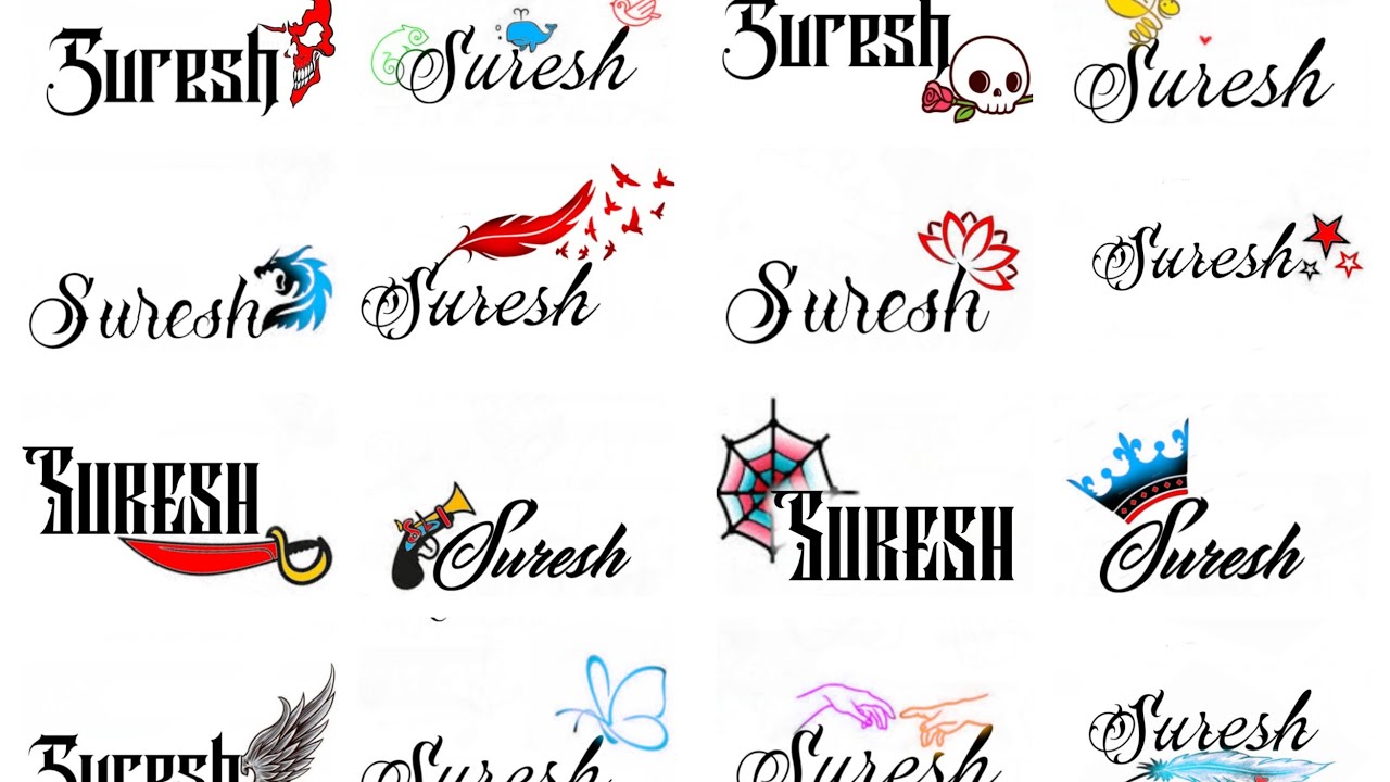 Suresh name tattoo 25+ designs | सुरेश नाम टैटू ...