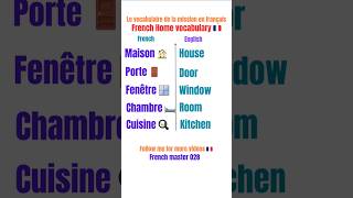 French home vocabulary 🇫🇷 #speakfrench #french #frenchwords #learnfrench #shorts #homevocabulary