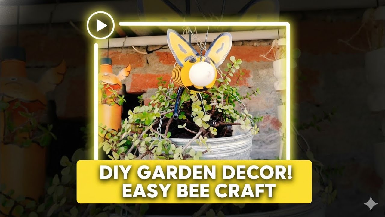 DIY Honeybee from Waste: Easy & Stylish Garden Decor Tutorial! 🐝♻️ 