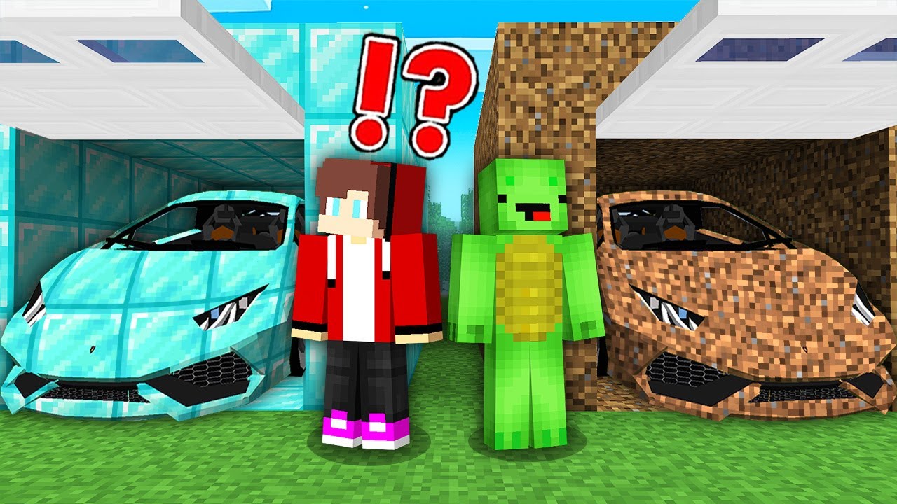 JJ RICH vs Mikey POOR CARS in Minecraft Challange Maizen