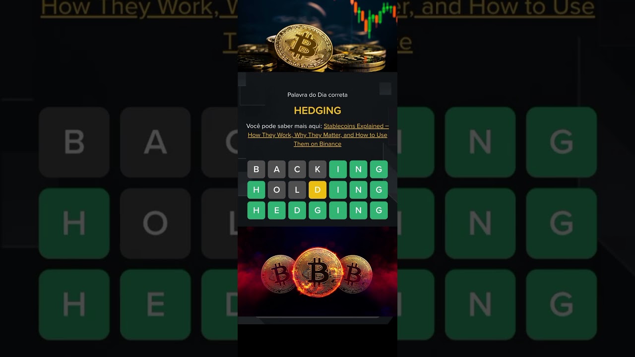 Theme Binance Stablecoins | WOTD | Answers | WODL | Word of The Day| Palavra do dia | 07 letters