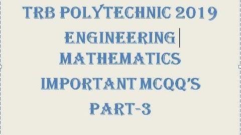 TRB POLYTECHNIC MATHEMATICS PART-3
