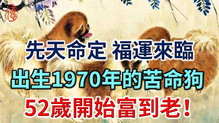 先天命定：出生1970年的苦命狗 ，52歲開始富到老！ - 天天要聞