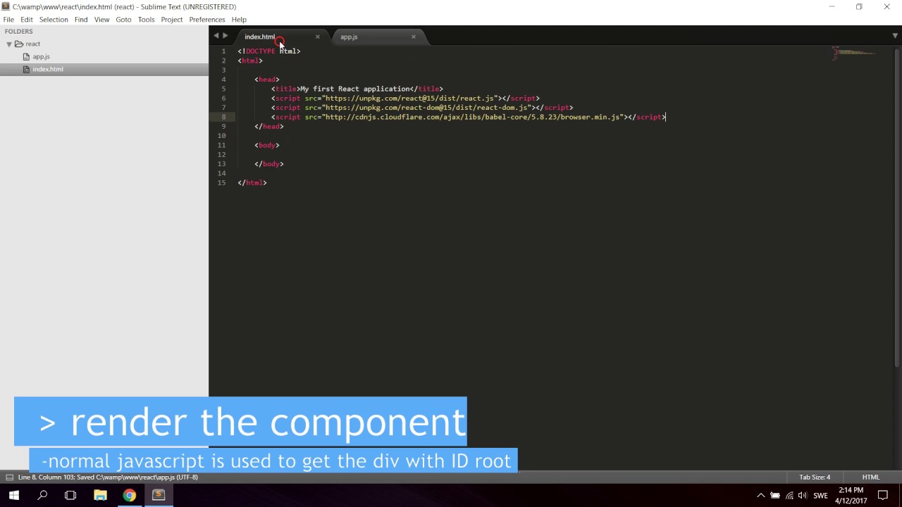 React Tutorial - How to create your first React Application in standard ...