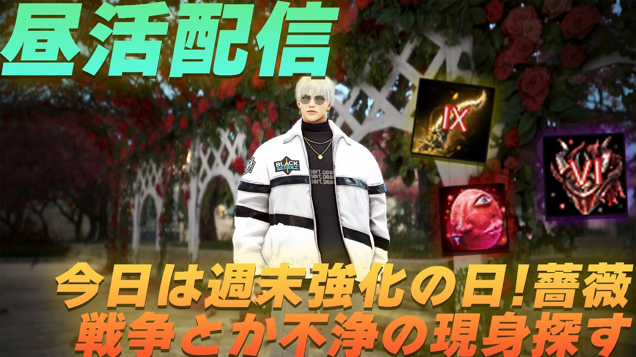 【Drops】昼活配信！週末強化の日！不浄の現身探しつつ薔薇戦争受かってたらやったりして金策する配信！【黒い砂漠】