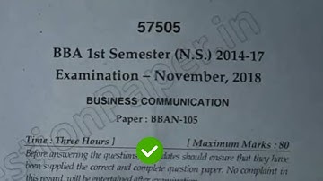 [2018] Mdu BBA 1st Sem Business Communication Question Paper #MduQuestionPaper