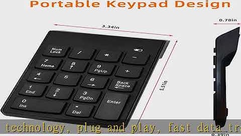 Wireless Number Pad, 18 Keys Numeric Keypad with Mini USB Receiver, Portable Numpad Financial Accou