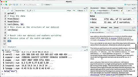 Loading, Viewing, working with an R dataset (basics)