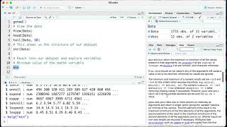 Loading, Viewing, working with an R dataset (basics) screenshot 3