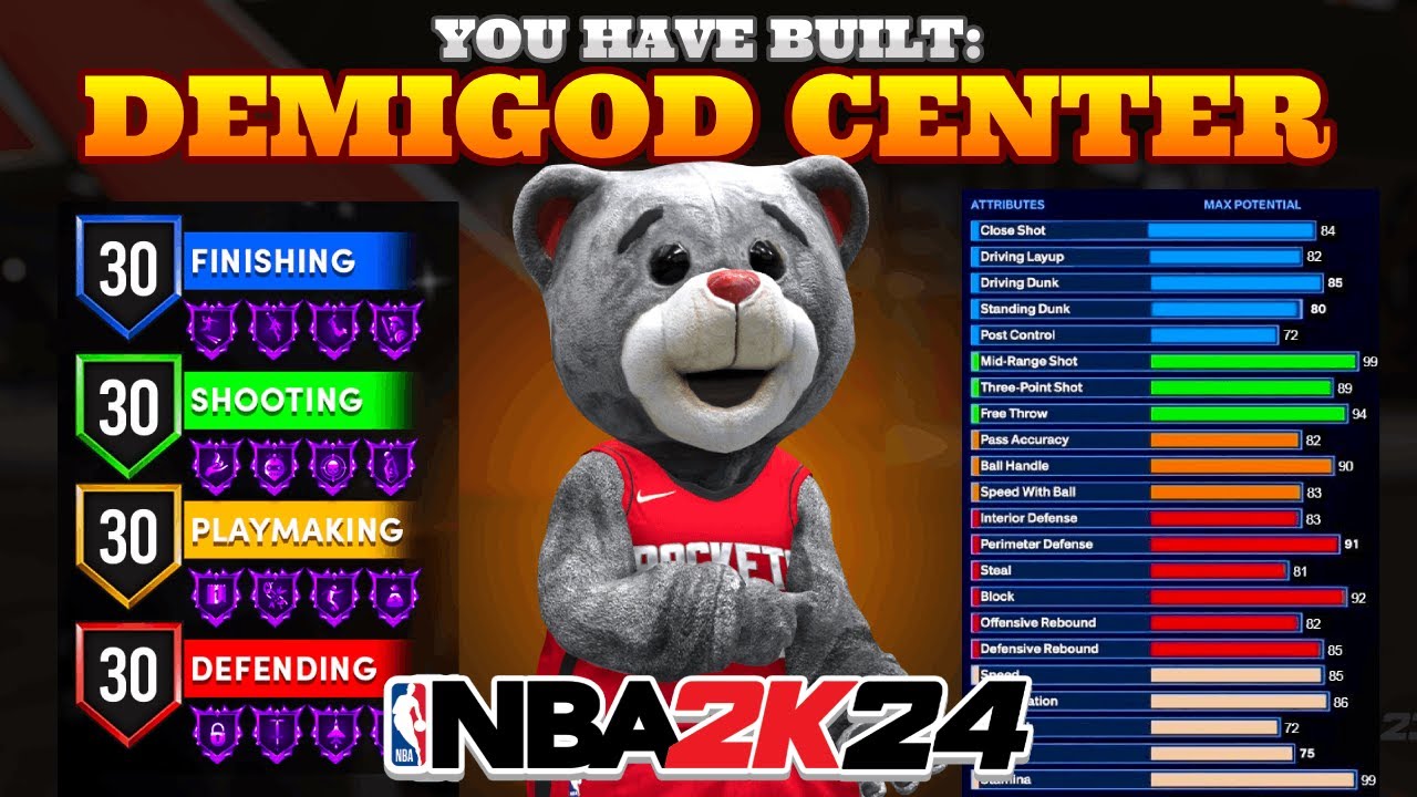 THIS 4-WAY DEMIGOD CENTER BUILD IS UNSTOPPABLE IN NBA 2K24! - YouTube