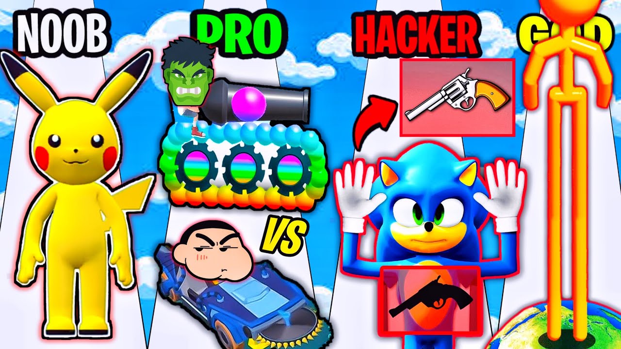 Touch of god, saw race, airport security, draw joust and tall man run