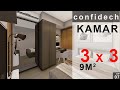 Desain Kamar 3x3 Modern Minimalis