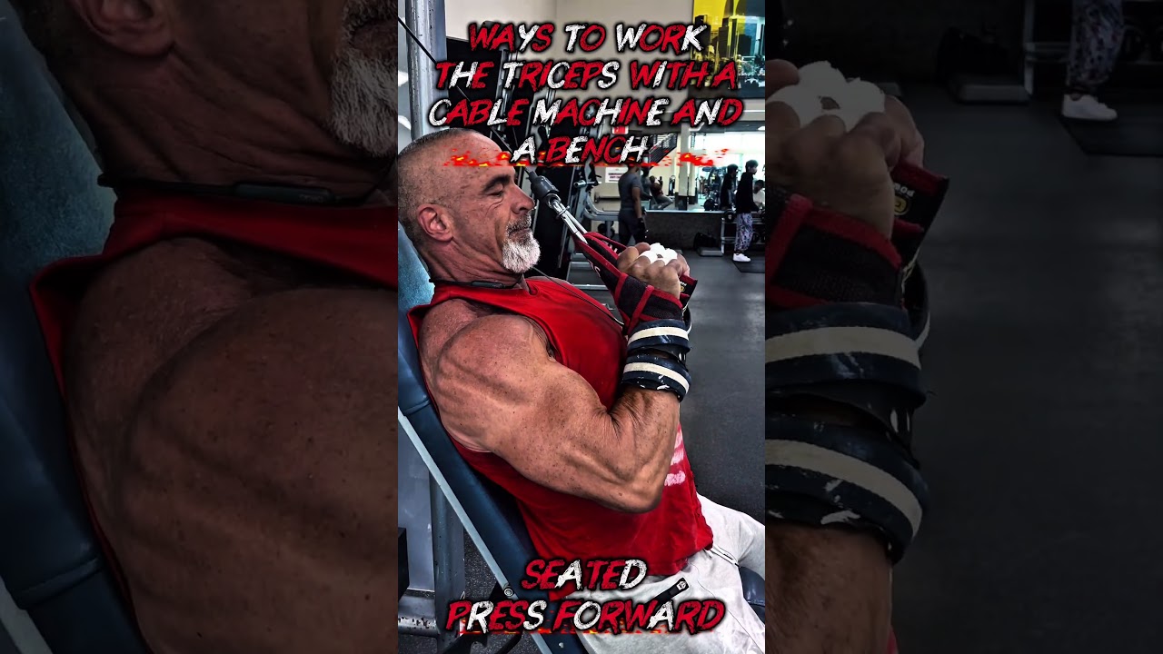 WAYS TO WORK, YOUR TRICEPS WITH A CABLE MACHINE AND AN INCLINE BENCH #triceps #workout #motivation