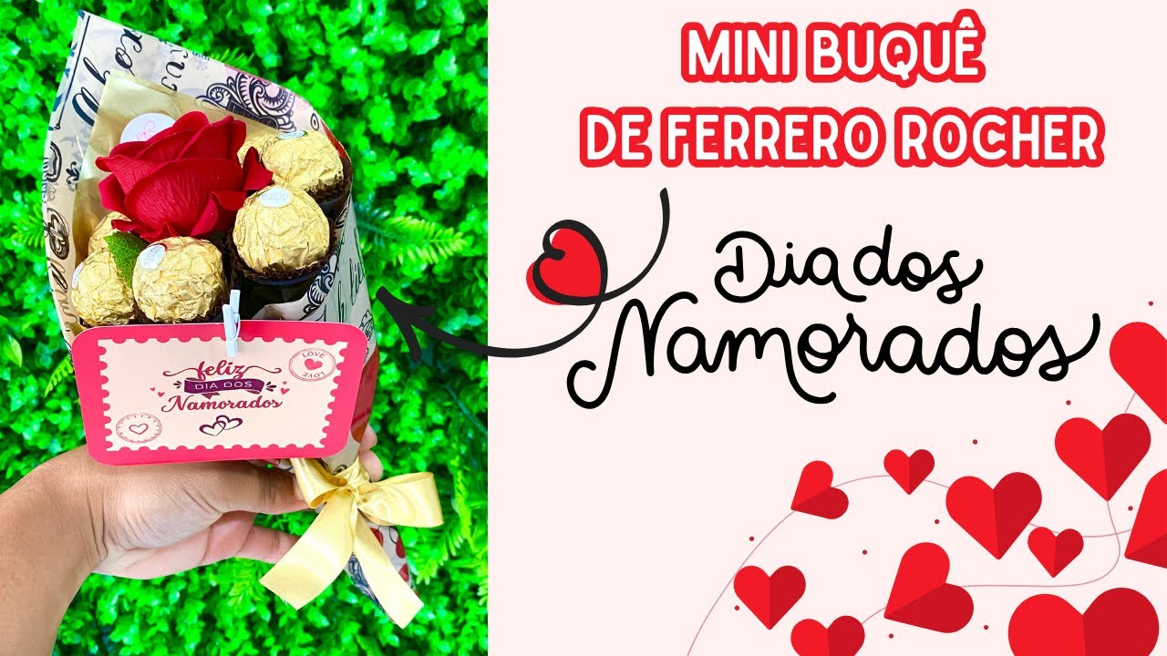 Como fazer mini buquê de bombons ferrero rocher para o dia dos namorados