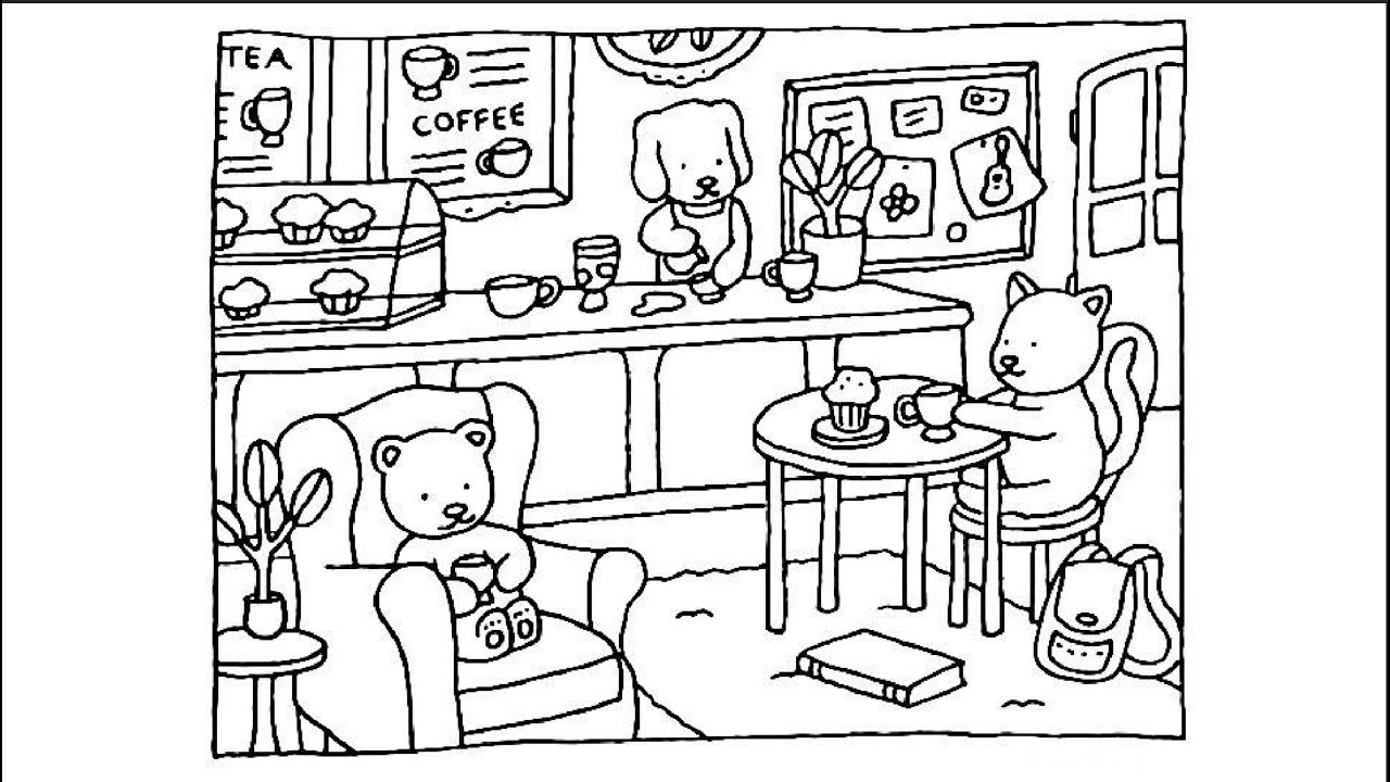 coloring the cafe from bobbie goods book 