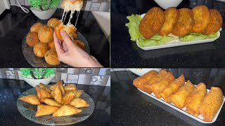 4 Easy Potato snacks recipes|potato cheese balls|bread cutlets|Mini potato samosa|potato bread rolls