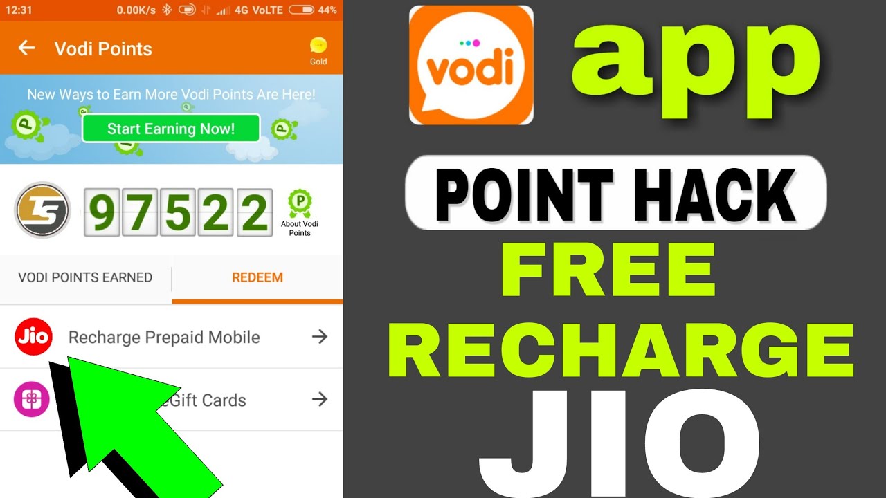 Vodi app में point कैसे बढ़ाये ?and Unlimited free recharge kaise kare ||