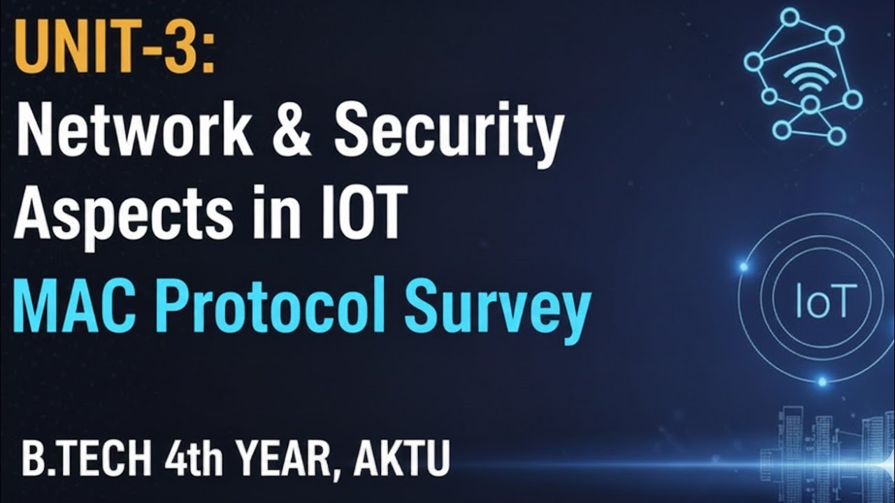 MAC Protocol Survey in IoT | IoT Unit 3 Explained | AKTU B.Tech 4th Year | Wireless MAC Protocols