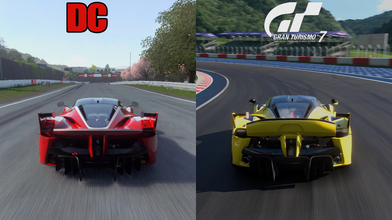 Gran Turismo 7 Vs Comparison Ferrari FXX K on Japan Track