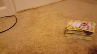 Pushing a stack of pokemon cards