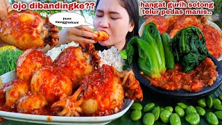 DELICIOUS EATING, cuttlefish SAMBAL, SPICY EGG, FRESH LAMB, RAW PETE, VEGETABLES, TERASI SAMBAL,