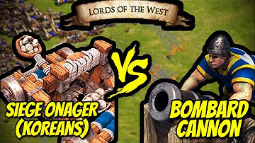 200 (Koreans) SIEGE ONAGERS vs 200 BOMBARD CANNONS | AoE II: Definitive Edition