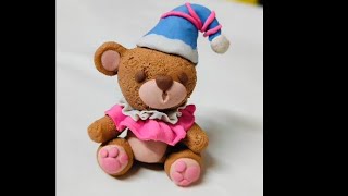 Easy mini teddy bear with polymer clay #teddy #mini #clay#shorts #youtubeshorts#viral #artmonkeys