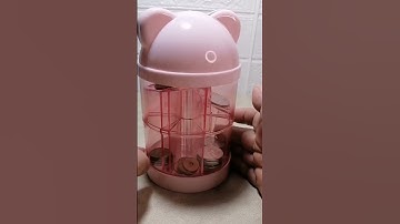 🌈🐻ASMR AWESOME PINK BEAR COIN SORTER BANK LOOP 6