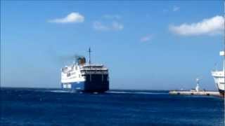Superferry II arrival at Tinos port