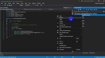Criação dos pacotes no projeto Agenda de Contatos em c#.