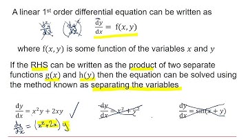 OCR Pure Core: First order differential equations 1-3