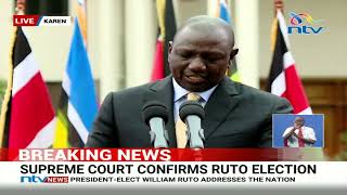 President-elect William Ruto's speech after Supreme Court judgment