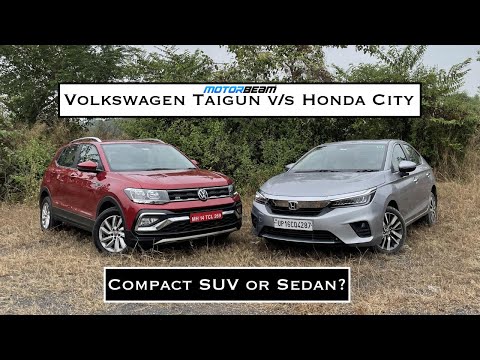 Volkswagen Taigun vs Honda City Comparison - SUV Or Sedan? | MotorBeam