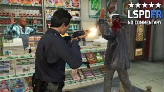 GTA 5 Los Santos Patrol - Shop Robbery, Gang Shootout, Pursuit! (POLICE MOD)